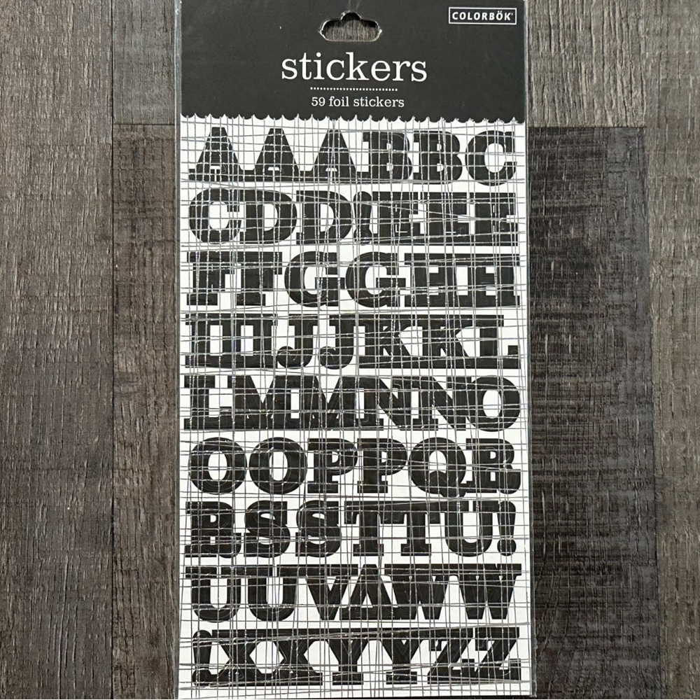 💞 New Black Foil Alphabet Letter Scrapbook Stickers